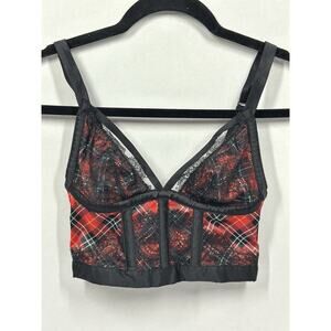 NWOT Victoria's Secret Very Sexy Underwired Bra Womens Size XS Red Black Plaid